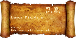 Dancz Miklós névjegykártya