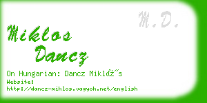 miklos dancz business card